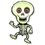 Balón foliový Skeleton - Kostra - kostlivec - 82 cm - Halloween - černo-zelený